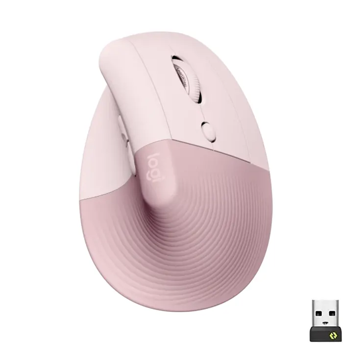 Logitech Lift Vertical Ergonomic Mouse - Pink (Rose)-0 Logitech Lift Vertical Ergonomic Mouse - Pink (Rose)-0