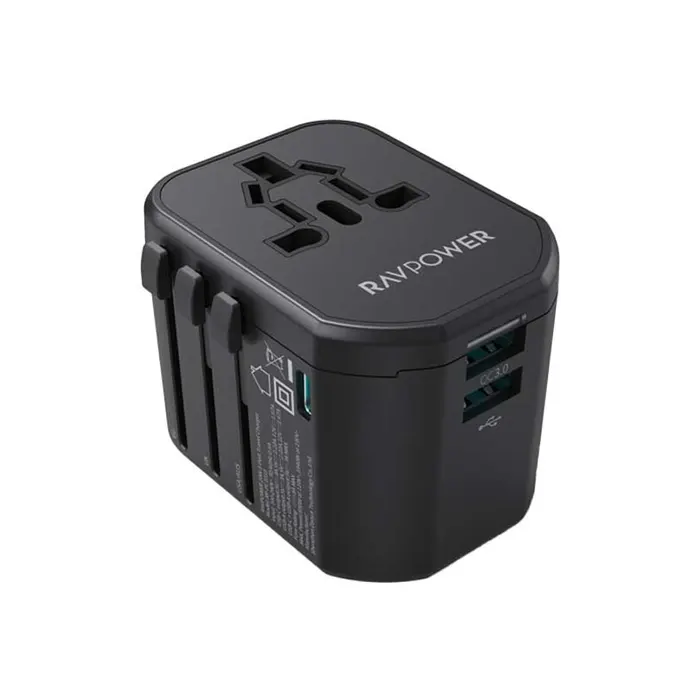 RAVPower 20W Travel Charger with 2 USB Ports and 1 Type-C Port - Black-90223 RAVPower 20W Travel Charger with 2 USB Ports and 1 Type-C Port - Black-90223