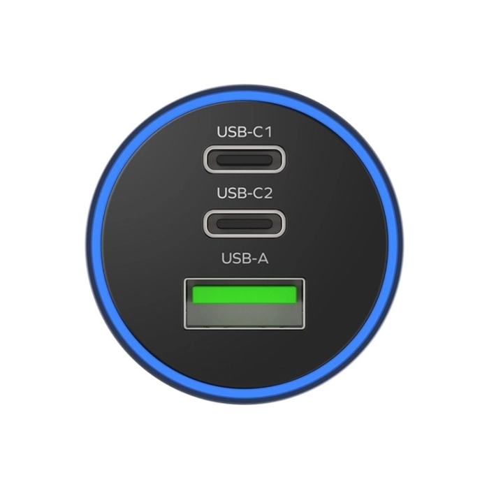 Momax Move 100W Triple-Port Car Charger - Space Grey-92102 Momax Move 100W Triple-Port Car Charger - Space Grey-92102