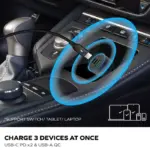 Momax Move 100W Triple-Port Car Charger - Space Grey-92104