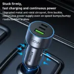 Momax Move 100W Triple-Port Car Charger - Space Grey-92105