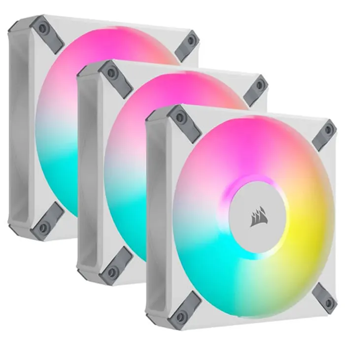 Corsair iCUE AF120 RGB ELITE 120mm PWM Triple Fan Kit - White-0