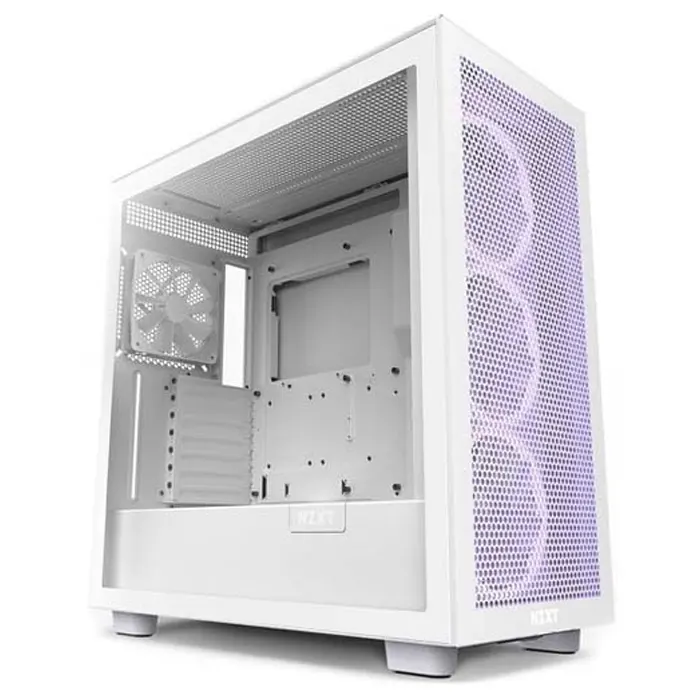 NZXT H7 Flow RGB Edition ATX Mid Tower Case - White (2023) -0