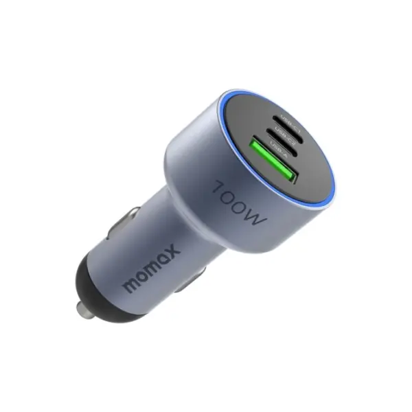 Momax Move 100W Triple-Port Car Charger - Space Grey-0