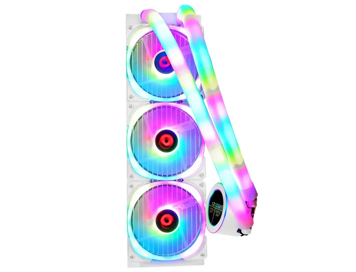 GAMEON - KRAKEN N360 LCD Display Liquid CPU Cooler 360mm With ARGB Tube - White-91503