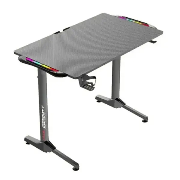 Twisted Minds T Shaped Carbon Fiber Texture RGB Gaming Desk - (Dimension:110 cm x 60 cm x 75 cm)-0