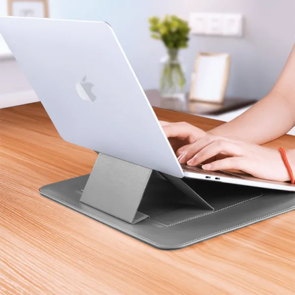 Wiwu Alita Skin Pro Portable Slim Stand Sleeve For Macbook Pro 13.3" Air - Grey-92169 Wiwu Alita Skin Pro Portable Slim Stand Sleeve For Macbook Pro 13.3" Air - Grey-92169