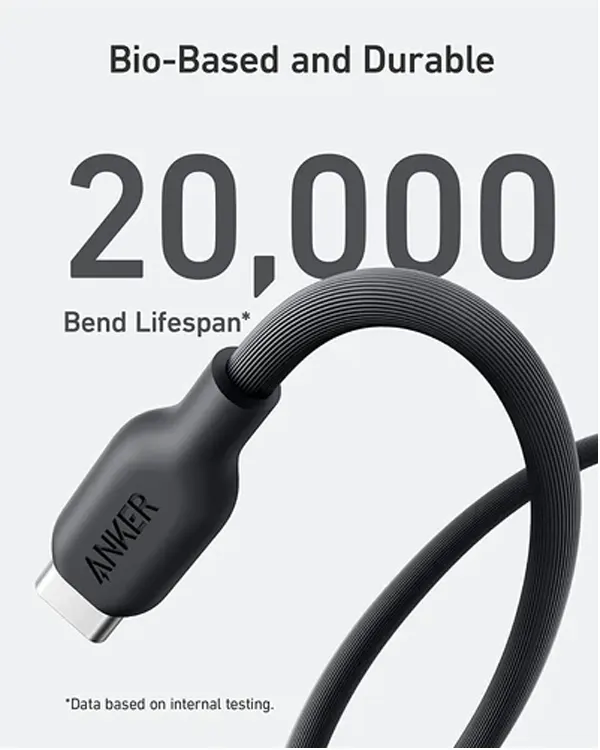 Anker 542 USB-C To Lightning Cable (Bio-Based 6ft) - Black-93173 Anker 542 USB-C To Lightning Cable (Bio-Based 6ft) - Black-93173