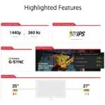 ASUS ROG Swift 360Hz 27-inch Ultra Fast Gaming Monitor PG27AQN -93615