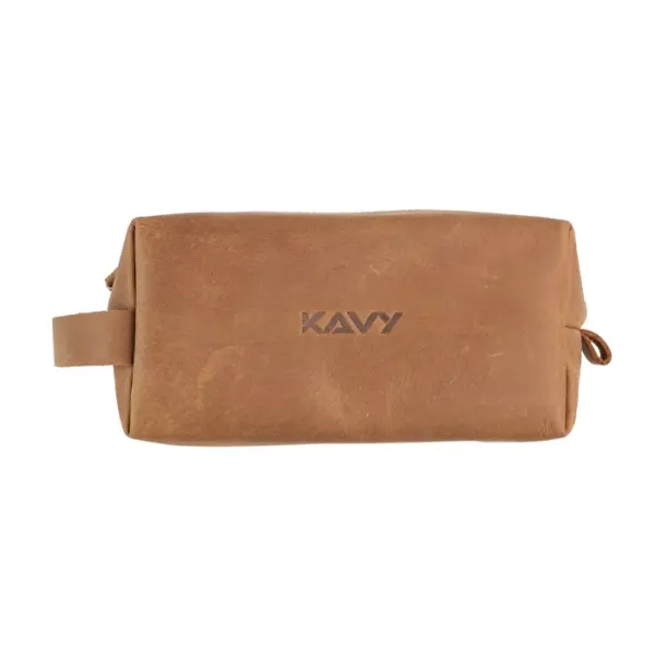 Kavy Leather Pouch Bag (Brown)-0