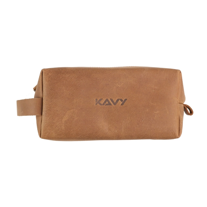Kavy Leather Pouch Bag (Brown)-0
