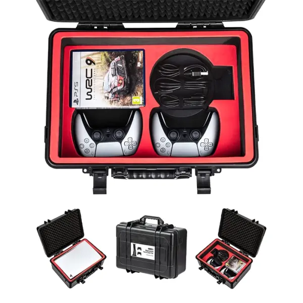 Devaso Hard Shell Travel Waterproof Case for Playstation 5 Console, Controllers, Games and Accessories - Black-0