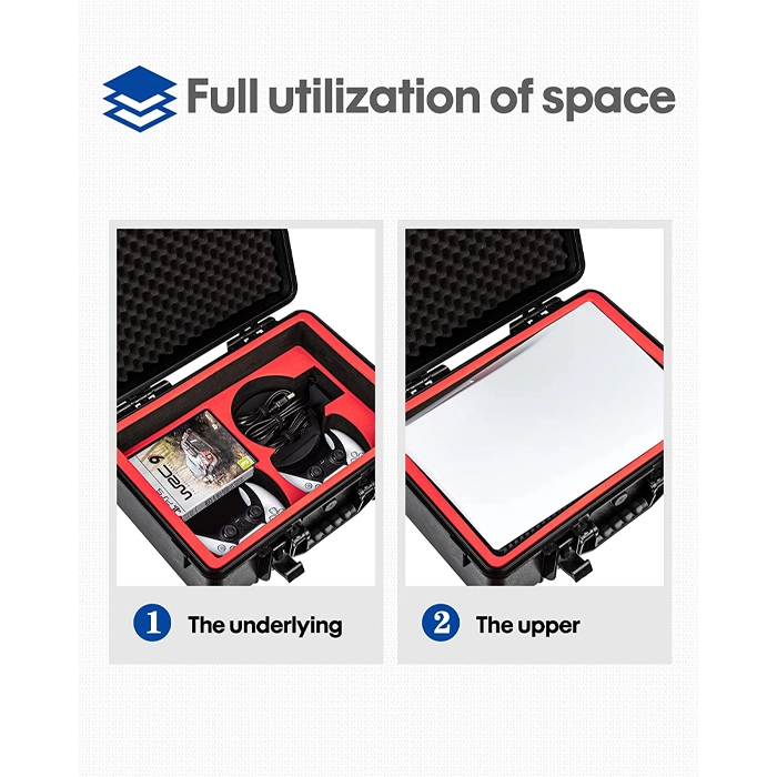 Devaso Hard Shell Travel Waterproof Case for Playstation 5 Console, Controllers, Games and Accessories - Black-95201 Devaso Hard Shell Travel Waterproof Case for Playstation 5 Console, Controllers, Games and Accessories - Black-95201