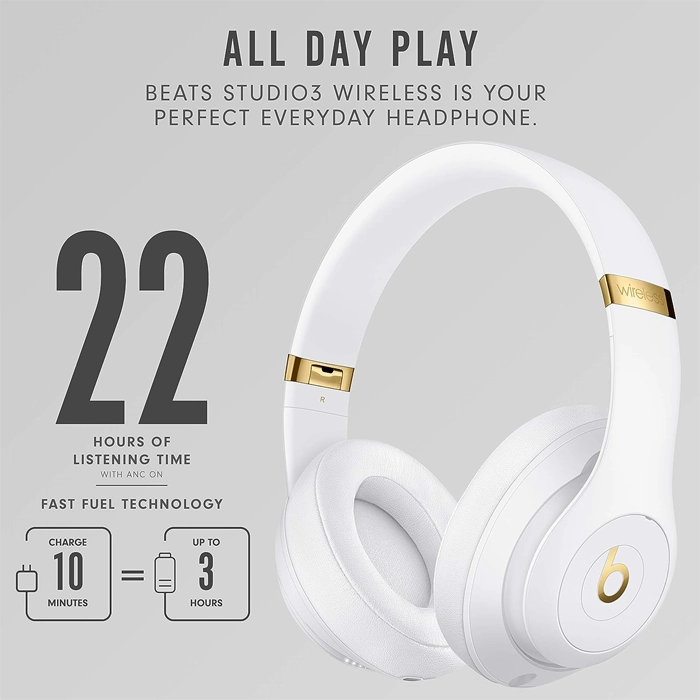 Beats Studio3 Wireless Over-ear Headphones - White-100776 Beats Studio3 Wireless Over-ear Headphones - White-100776