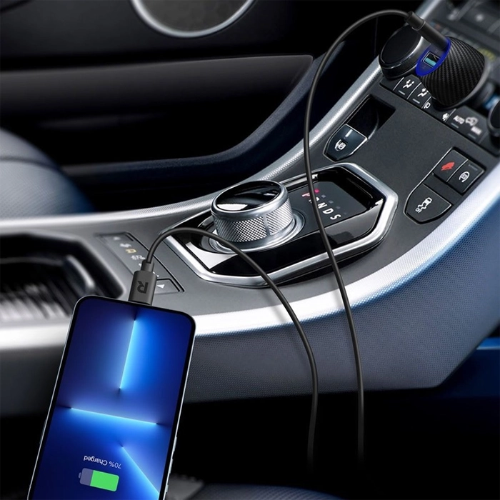 RAVPower RP-VC031 PD 44 Watts Car Charger + 1 m Cable Combo - Black-96646 RAVPower RP-VC031 PD 44 Watts Car Charger + 1 m Cable Combo - Black-96646