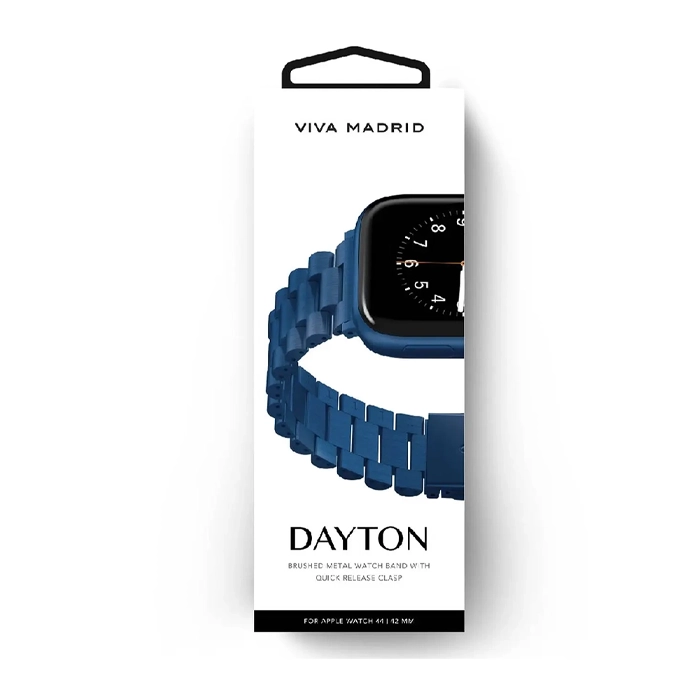 Viva Madrid Dayton Metal Watch Strap Compatible With Apple Watch 42,44,45 mm - Blue-thumbnail Viva Madrid Dayton Metal Watch Strap Compatible With Apple Watch 42,44,45 mm - Blue-thumbnail