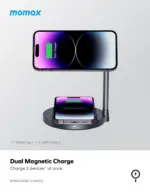 Momax Q.MAG Dual 2 Dual Magnetic Wireless Charging Stand-98672