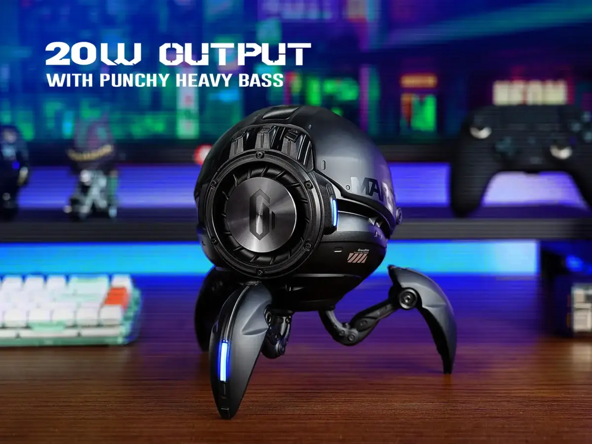 GravaStar Mars Pro Bluetooth 5.0 Speaker with Bass Boost and Stereo Sound ( Normal Version ) - Black-100156