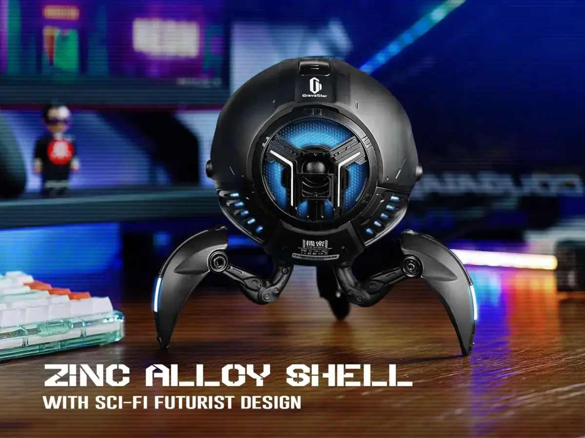 GravaStar Mars Pro Bluetooth 5.0 Speaker with Bass Boost and Stereo Sound ( Normal Version ) - Black-100160