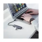 Ugreen USB HUB - 4x USB 3.2 Gen 1 with micro USB power port - gray-100427