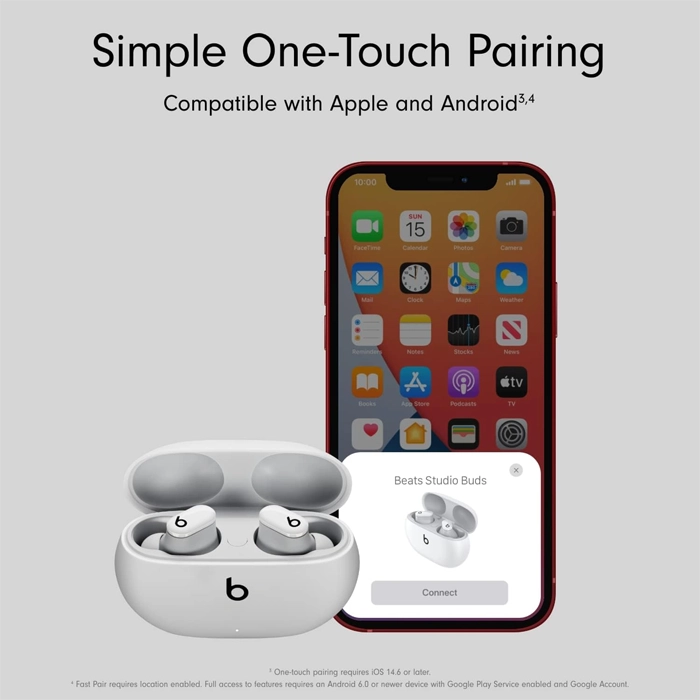 Beats Studio Buds True Wireless Noise Cancelling Earbuds - White-100660 Beats Studio Buds True Wireless Noise Cancelling Earbuds - White-100660