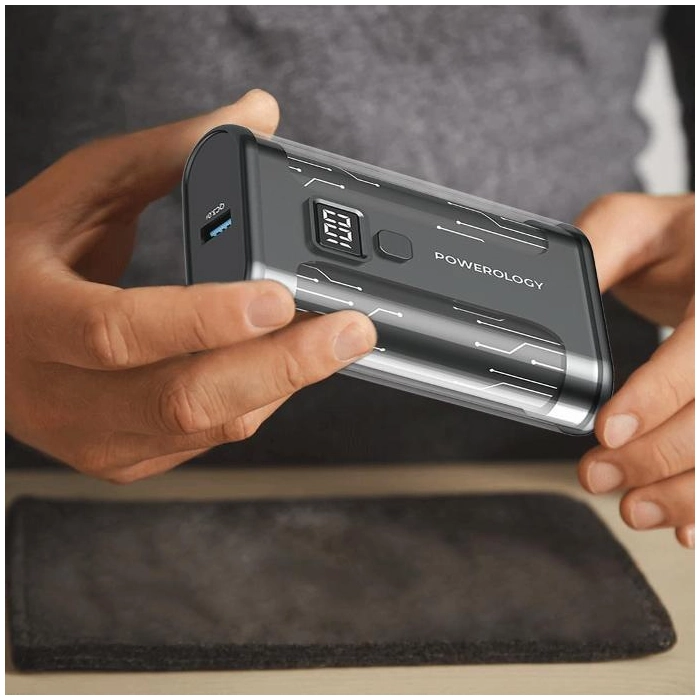 Powerology Crystalline Series Powerbank 10000mAh PD 35W - Transparent/Grey-102169 Powerology Crystalline Series Powerbank 10000mAh PD 35W - Transparent/Grey-102169