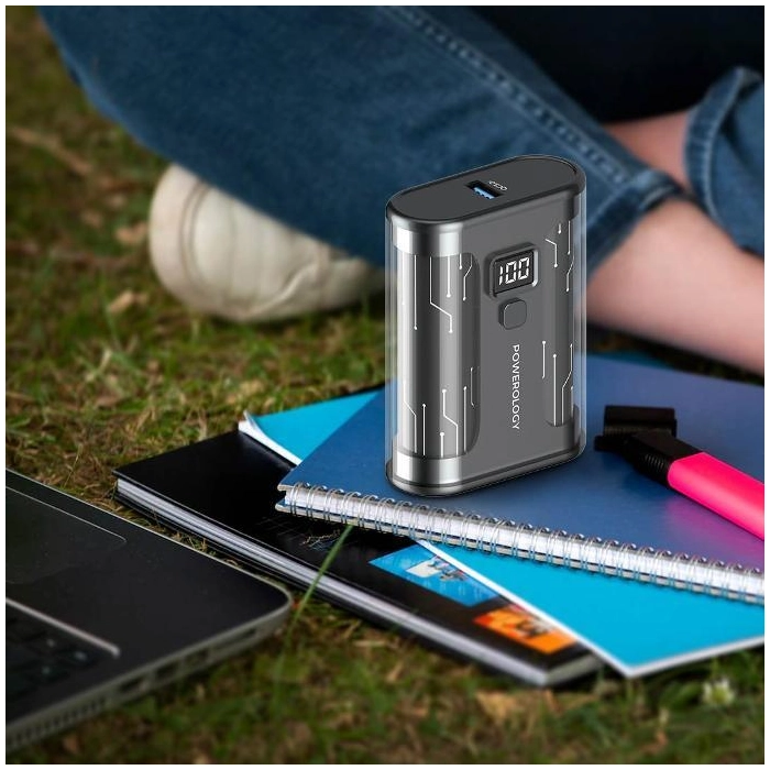 Powerology Crystalline Series Powerbank 10000mAh PD 35W - Transparent/Grey-102171 Powerology Crystalline Series Powerbank 10000mAh PD 35W - Transparent/Grey-102171