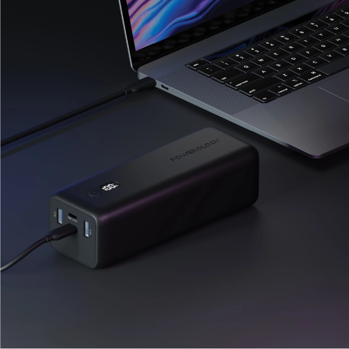 Powerology Onyx 30000mah Dual Usb-c Power Bank - Black-102263 Powerology Onyx 30000mah Dual Usb-c Power Bank - Black-102263