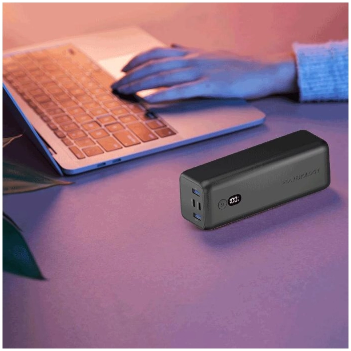 Powerology Onyx 30000mah Dual Usb-c Power Bank - Black-102265 Powerology Onyx 30000mah Dual Usb-c Power Bank - Black-102265