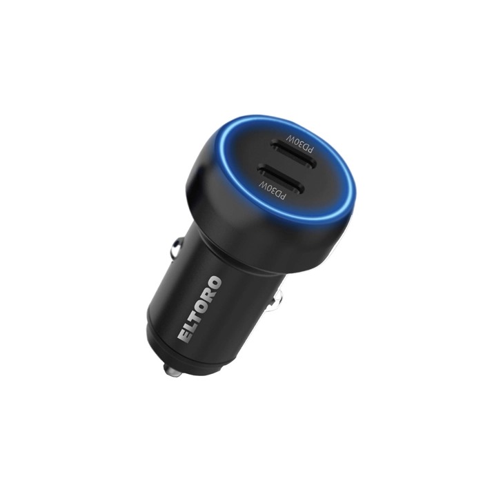 Eltoro Car Plug 60W 2 Port USB-C 30W + 30W PD - Black-0