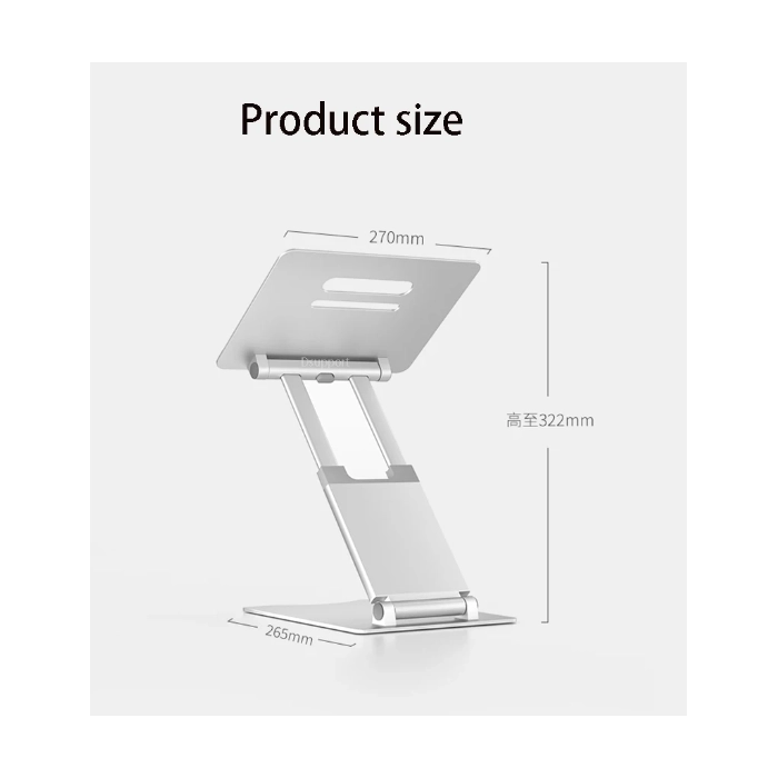 Adjustable Laptop Riser Aluminum 10-15.6inch Laptop Notebook Tablet Foldable Stand - Silver-104189 Adjustable Laptop Riser Aluminum 10-15.6inch Laptop Notebook Tablet Foldable Stand - Silver-104189