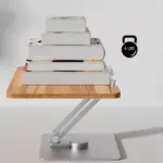 Rotatable 360° Adjustable Book Tablet & Laptop Stand Holder - Wood Brown Aluminum Body-104200