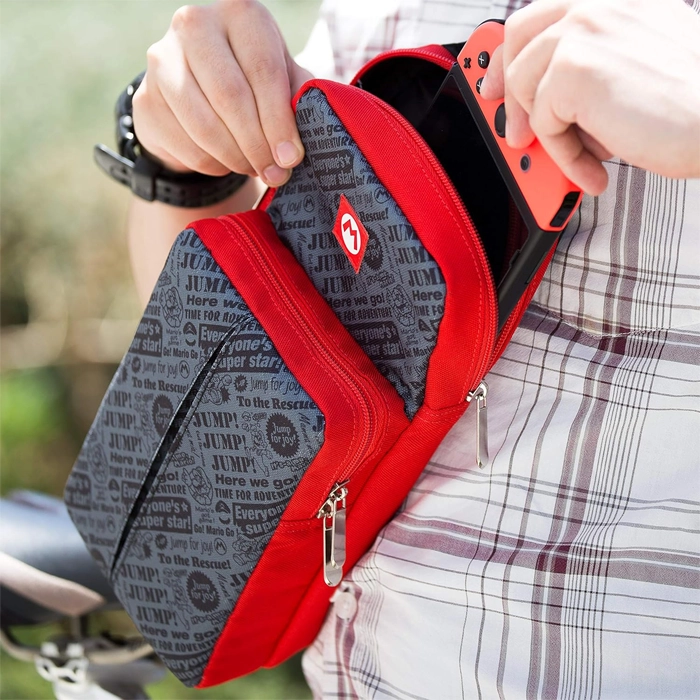 Nintendo Switch: Go Pack Travel Sling Bag - (Mario Edition)-103938 Nintendo Switch: Go Pack Travel Sling Bag - (Mario Edition)-103938