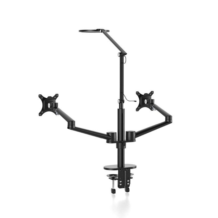 Dual Monitor Stand With Lamp (Ol-2lt)-104440 Dual Monitor Stand With Lamp (Ol-2lt)-104440