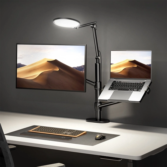 Monitor & Laptop Stand Arm With Lamp (Ol-3lt)-104452 Monitor & Laptop Stand Arm With Lamp (Ol-3lt)-104452