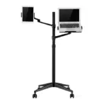 Multifunction Computer Floor Stand For Laptop/tablet/phone Holder Height/angle Adjustable With Wheel Aluminum Up-9l - Black-0