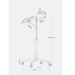 Multifunction Computer Floor Stand For Laptop/tablet/phone Holder Height/angle Adjustable With Wheel Aluminum Up-9l - Black-104516