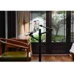 Multifunction Computer Floor Stand For Laptop/tablet/phone Holder Height/angle Adjustable With Wheel Aluminum Up-9l - Black-104518