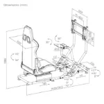 Lumi Racing Simulator Cockpit With Monitor Mount Lrs09-bs03 - Black/blue-104581