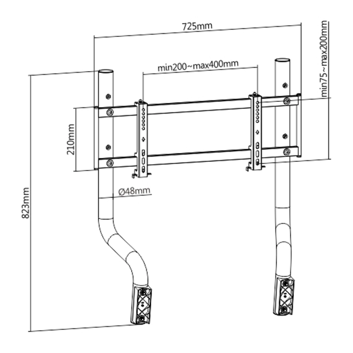Lumi Single Monitor Mount (Lrs07-sr01)  For Lrs07-bs Racing Simulator Cockpit Seat-104602 Lumi Single Monitor Mount (Lrs07-sr01) For Lrs07-bs Racing Simulator Cockpit Seat-104602