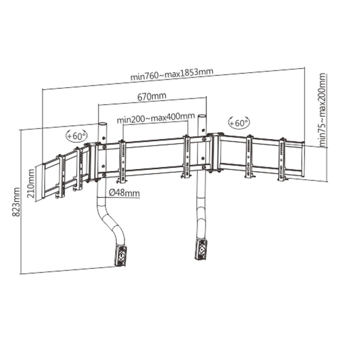 Lumi Triple Monitor Mount (Lrs07-sr02) For Lrs07-bs Racing Simulator Cockpit Seat-104623 Lumi Triple Monitor Mount (Lrs07-sr02) For Lrs07-bs Racing Simulator Cockpit Seat-104623
