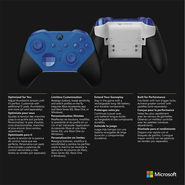 Xbox Elite Core Wireless Controller Series 2 - Blue/ Black-104248 Xbox Elite Core Wireless Controller Series 2 - Blue/ Black-104248