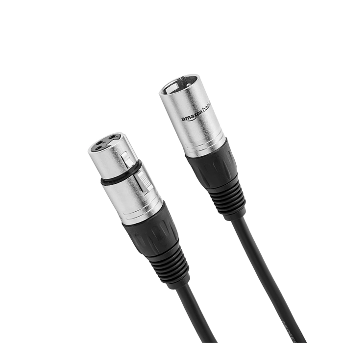 Amazon Basics 2-pack Xlr Microphone Cable Male To Female For Speaker Or Pa System, All Copper Conductors, 6mm Pvc Jacket, 15 Ft - Black-0 Amazon Basics 2-pack Xlr Microphone Cable Male To Female For Speaker Or Pa System, All Copper Conductors, 6mm Pvc Jacket, 15 Ft - Black-0