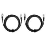 Amazon Basics 2-pack Xlr Microphone Cable Male To Female For Speaker Or Pa System, All Copper Conductors, 6mm Pvc Jacket, 15 Ft - Black-104742