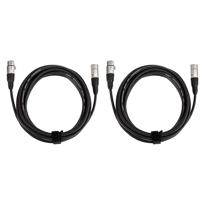 Amazon Basics 2-pack Xlr Microphone Cable Male To Female For Speaker Or Pa System, All Copper Conductors, 6mm Pvc Jacket, 15 Ft - Black-104742 Amazon Basics 2-pack Xlr Microphone Cable Male To Female For Speaker Or Pa System, All Copper Conductors, 6mm Pvc Jacket, 15 Ft - Black-104742
