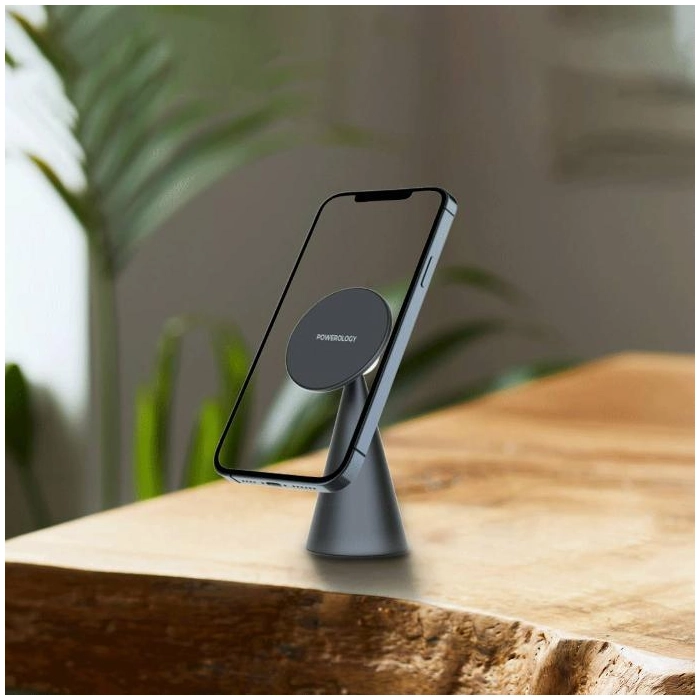 Powerology Desktop Conical Magsafe Phone Holder With 17*n5 Magnets - Dark Grey-105103 Powerology Desktop Conical Magsafe Phone Holder With 17*n5 Magnets - Dark Grey-105103