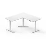 Gamvity L Shape Standing Ergonomic 3 Legs Stand Up Modern Furniture Table Electric Height Adjustable Desk(1000x1750mm) - White-0