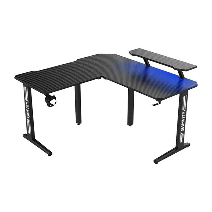 Gamvity Gaming Corner Modern L Shaped Computer Desk (140/130x60x73)cm - Black Tr-l-0