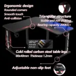 Gamvity Gaming Corner Modern L Shaped Computer Desk (140/130x60x73)cm - Black Tr-l-107039