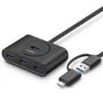 Ugreen 4 Port Usb 3.0 Hub With Type-c Adapter 1m - Black-0